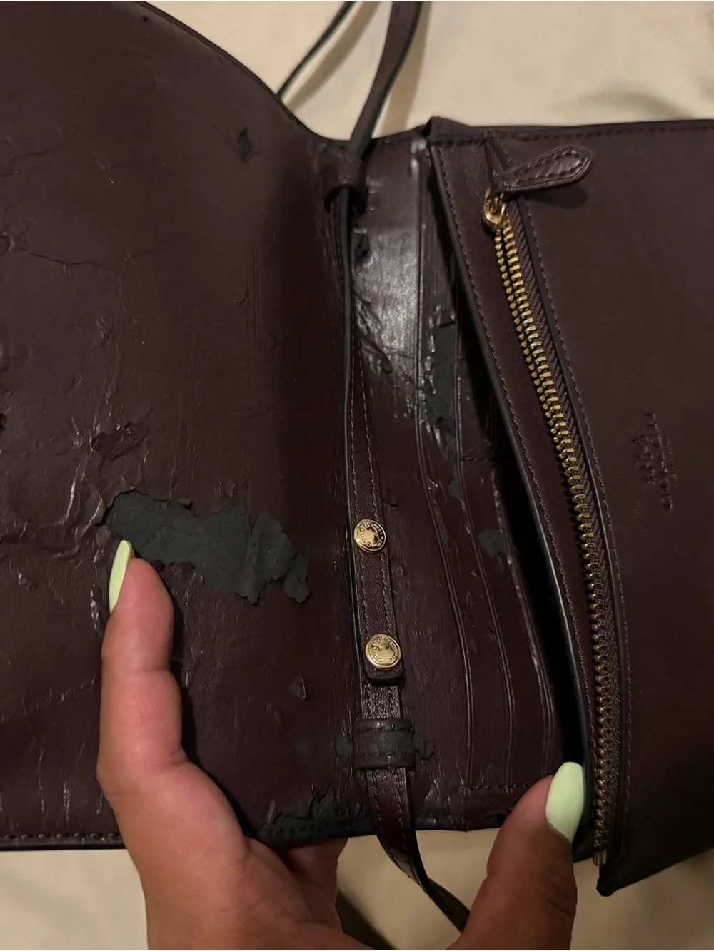 Coach Brown Signature Embossed Crossbody Wallet